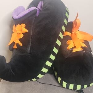 Cozy Black and Orange Slippers with Playful Design